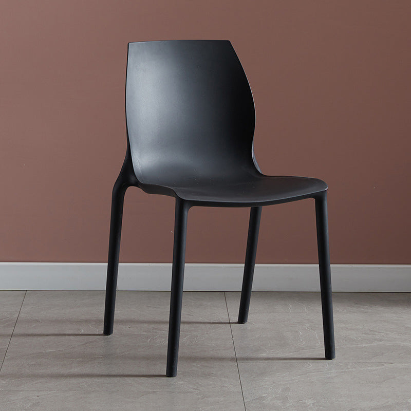 Modern Plastic Indoor-Outdoor Dining Chairs Solid Back Side Chair Black 1 Piece Clearhalo ' kitchen&dining_furn' 'Dining Chairs' 'Dining Tables & Seating' 'dining_chair' 'Furniture' 'furniture_dining_chair' 'Kitchen & Dining Furniture' 'kitchen' 4421231