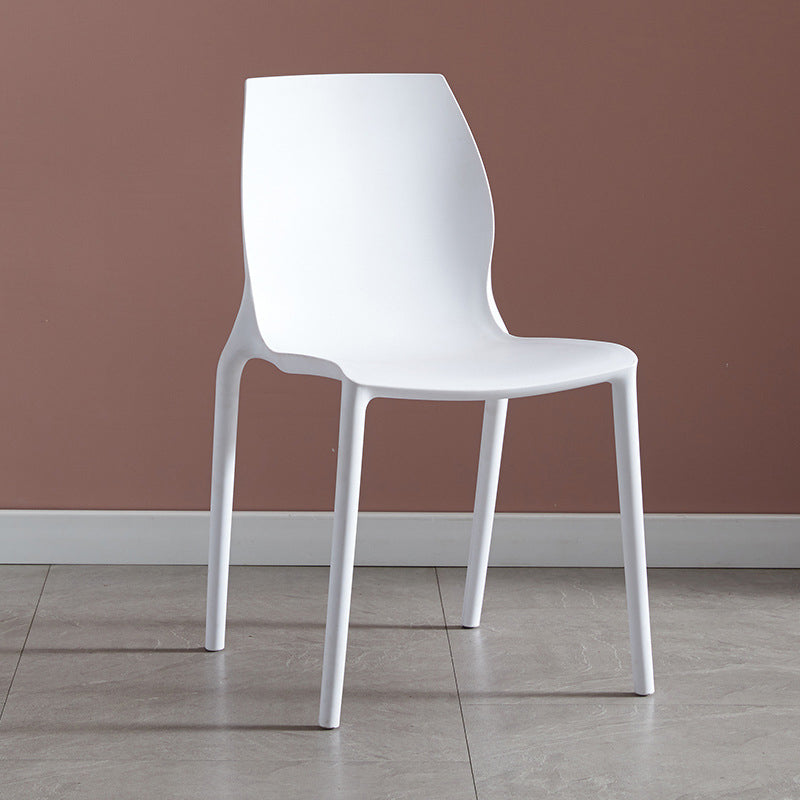 Modern Plastic Indoor-Outdoor Dining Chairs Solid Back Side Chair White 1 Piece Clearhalo ' kitchen&dining_furn' 'Dining Chairs' 'Dining Tables & Seating' 'dining_chair' 'Furniture' 'furniture_dining_chair' 'Kitchen & Dining Furniture' 'kitchen' 4421237