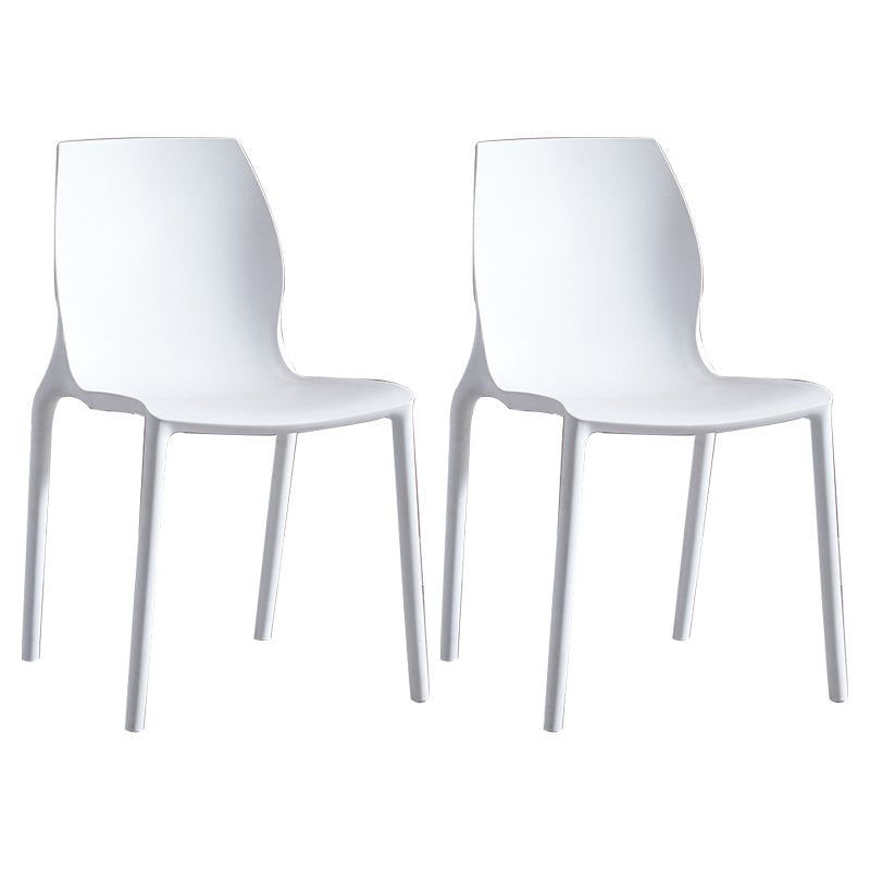 Modern Plastic Indoor-Outdoor Dining Chairs Solid Back Side Chair White Set of 2 Clearhalo ' kitchen&dining_furn' 'Dining Chairs' 'Dining Tables & Seating' 'dining_chair' 'Furniture' 'furniture_dining_chair' 'Kitchen & Dining Furniture' 'kitchen' 4421239