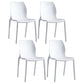 Modern Plastic Indoor-Outdoor Dining Chairs Solid Back Side Chair White Set of 4 Clearhalo ' kitchen&dining_furn' 'Dining Chairs' 'Dining Tables & Seating' 'dining_chair' 'Furniture' 'furniture_dining_chair' 'Kitchen & Dining Furniture' 'kitchen' 4421241