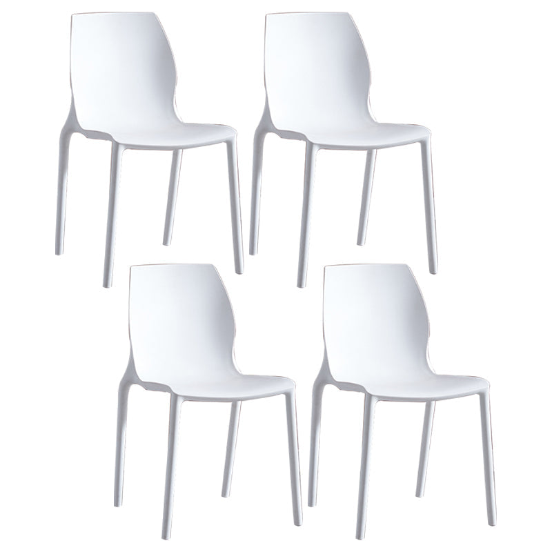 Modern Plastic Indoor-Outdoor Dining Chairs Solid Back Side Chair White Set of 4 Clearhalo ' kitchen&dining_furn' 'Dining Chairs' 'Dining Tables & Seating' 'dining_chair' 'Furniture' 'furniture_dining_chair' 'Kitchen & Dining Furniture' 'kitchen' 4421241