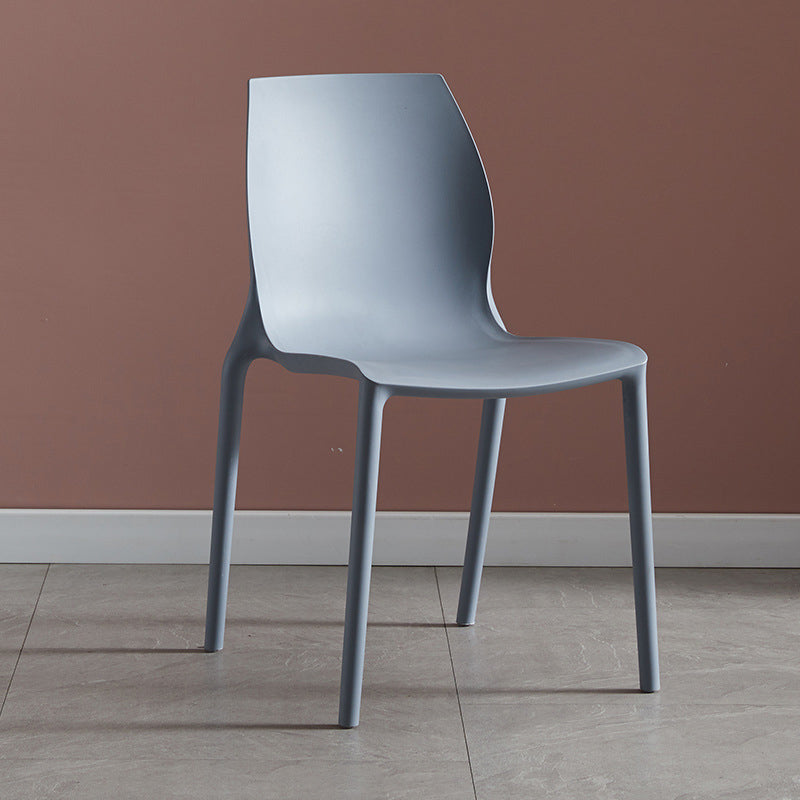 Modern Plastic Indoor-Outdoor Dining Chairs Solid Back Side Chair Blue 1 Piece Clearhalo ' kitchen&dining_furn' 'Dining Chairs' 'Dining Tables & Seating' 'dining_chair' 'Furniture' 'furniture_dining_chair' 'Kitchen & Dining Furniture' 'kitchen' 4421248