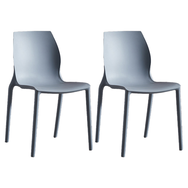 Modern Plastic Indoor-Outdoor Dining Chairs Solid Back Side Chair Blue Set of 2 Clearhalo ' kitchen&dining_furn' 'Dining Chairs' 'Dining Tables & Seating' 'dining_chair' 'Furniture' 'furniture_dining_chair' 'Kitchen & Dining Furniture' 'kitchen' 4421250