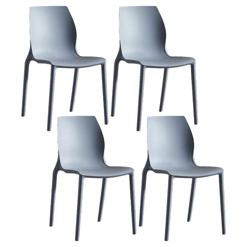Modern Plastic Indoor-Outdoor Dining Chairs Solid Back Side Chair Blue Set of 4 Clearhalo ' kitchen&dining_furn' 'Dining Chairs' 'Dining Tables & Seating' 'dining_chair' 'Furniture' 'furniture_dining_chair' 'Kitchen & Dining Furniture' 'kitchen' 4421251