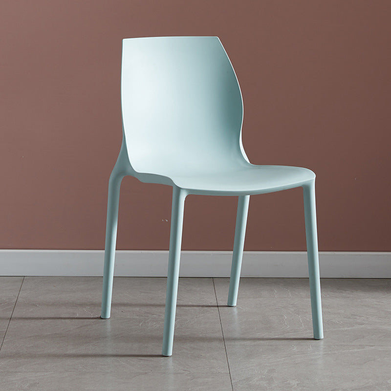Modern Plastic Indoor-Outdoor Dining Chairs Solid Back Side Chair Light Blue 1 Piece Clearhalo ' kitchen&dining_furn' 'Dining Chairs' 'Dining Tables & Seating' 'dining_chair' 'Furniture' 'furniture_dining_chair' 'Kitchen & Dining Furniture' 'kitchen' 4421252