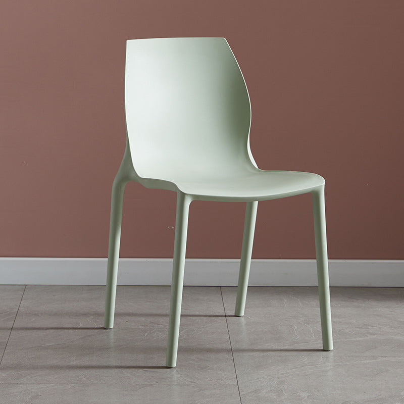 Modern Plastic Indoor-Outdoor Dining Chairs Solid Back Side Chair Light Green 1 Piece Clearhalo ' kitchen&dining_furn' 'Dining Chairs' 'Dining Tables & Seating' 'dining_chair' 'Furniture' 'furniture_dining_chair' 'Kitchen & Dining Furniture' 'kitchen' 4421255
