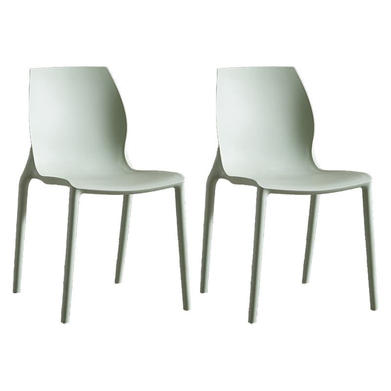 Modern Plastic Indoor-Outdoor Dining Chairs Solid Back Side Chair Light Green Set of 2 Clearhalo ' kitchen&dining_furn' 'Dining Chairs' 'Dining Tables & Seating' 'dining_chair' 'Furniture' 'furniture_dining_chair' 'Kitchen & Dining Furniture' 'kitchen' 4421256