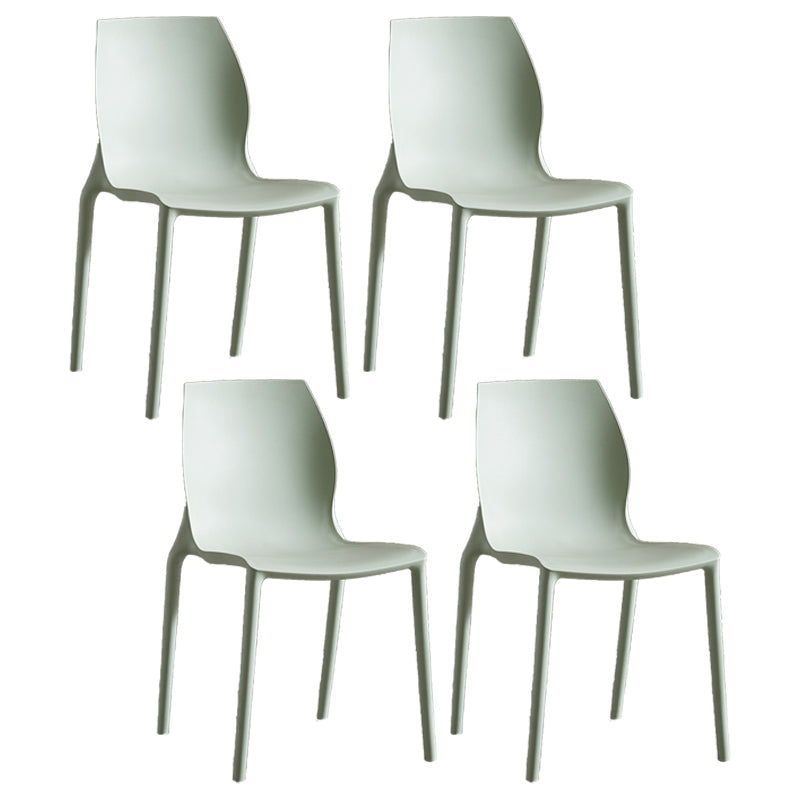 Modern Plastic Indoor-Outdoor Dining Chairs Solid Back Side Chair Light Green Set of 4 Clearhalo ' kitchen&dining_furn' 'Dining Chairs' 'Dining Tables & Seating' 'dining_chair' 'Furniture' 'furniture_dining_chair' 'Kitchen & Dining Furniture' 'kitchen' 4421257