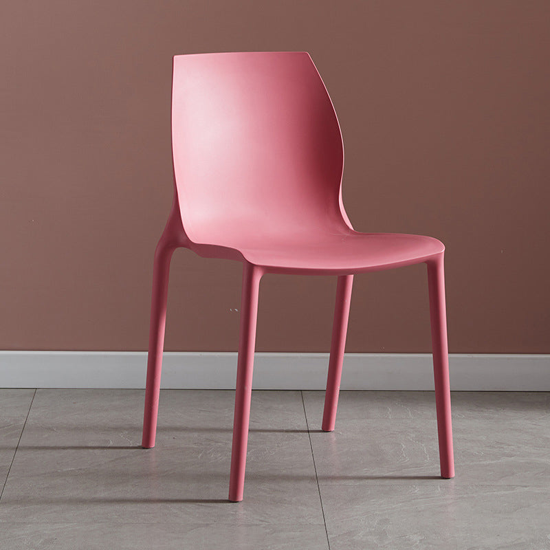 Modern Plastic Indoor-Outdoor Dining Chairs Solid Back Side Chair Crimson 1 Piece Clearhalo ' kitchen&dining_furn' 'Dining Chairs' 'Dining Tables & Seating' 'dining_chair' 'Furniture' 'furniture_dining_chair' 'Kitchen & Dining Furniture' 'kitchen' 4421261