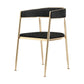 Glam Metal Dining Room Chairs Open Back Upholstered Arm Chair Black Fabric 1 Piece Clearhalo ' kitchen&dining_furn' 'Dining Chairs' 'Dining Tables & Seating' 'dining_chair' 'furn' 'furn_dining_chair' 'Furniture' 'furniture_dining_chair' 'Kitchen & Dining Furniture' 'kitchen' 4421266