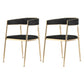Glam Metal Dining Room Chairs Open Back Upholstered Arm Chair Black Fabric 2 Piece Set Clearhalo ' kitchen&dining_furn' 'Dining Chairs' 'Dining Tables & Seating' 'dining_chair' 'furn' 'furn_dining_chair' 'Furniture' 'furniture_dining_chair' 'Kitchen & Dining Furniture' 'kitchen' 4421268