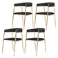 Glam Metal Dining Room Chairs Open Back Upholstered Arm Chair Black Fabric 4 Piece Set Clearhalo ' kitchen&dining_furn' 'Dining Chairs' 'Dining Tables & Seating' 'dining_chair' 'furn' 'furn_dining_chair' 'Furniture' 'furniture_dining_chair' 'Kitchen & Dining Furniture' 'kitchen' 4421270