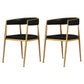 Glam Metal Dining Room Chairs Open Back Upholstered Arm Chair Black Leather 2 Piece Set Clearhalo ' kitchen&dining_furn' 'Dining Chairs' 'Dining Tables & Seating' 'dining_chair' 'furn' 'furn_dining_chair' 'Furniture' 'furniture_dining_chair' 'Kitchen & Dining Furniture' 'kitchen' 4421274