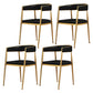 Glam Metal Dining Room Chairs Open Back Upholstered Arm Chair Black Leather 4 Piece Set Clearhalo ' kitchen&dining_furn' 'Dining Chairs' 'Dining Tables & Seating' 'dining_chair' 'furn' 'furn_dining_chair' 'Furniture' 'furniture_dining_chair' 'Kitchen & Dining Furniture' 'kitchen' 4421275