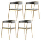 Glam Metal Dining Room Chairs Open Back Upholstered Arm Chair Grey Fabric 4 Piece Set Clearhalo ' kitchen&dining_furn' 'Dining Chairs' 'Dining Tables & Seating' 'dining_chair' 'furn' 'furn_dining_chair' 'Furniture' 'furniture_dining_chair' 'Kitchen & Dining Furniture' 'kitchen' 4421282