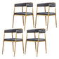 Glam Metal Dining Room Chairs Open Back Upholstered Arm Chair Grey Leather 4 Piece Set Clearhalo ' kitchen&dining_furn' 'Dining Chairs' 'Dining Tables & Seating' 'dining_chair' 'furn' 'furn_dining_chair' 'Furniture' 'furniture_dining_chair' 'Kitchen & Dining Furniture' 'kitchen' 4421285