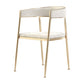 Glam Metal Dining Room Chairs Open Back Upholstered Arm Chair White Fabric 1 Piece Clearhalo ' kitchen&dining_furn' 'Dining Chairs' 'Dining Tables & Seating' 'dining_chair' 'furn' 'furn_dining_chair' 'Furniture' 'furniture_dining_chair' 'Kitchen & Dining Furniture' 'kitchen' 4421286