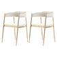 Glam Metal Dining Room Chairs Open Back Upholstered Arm Chair White Fabric 2 Piece Set Clearhalo ' kitchen&dining_furn' 'Dining Chairs' 'Dining Tables & Seating' 'dining_chair' 'furn' 'furn_dining_chair' 'Furniture' 'furniture_dining_chair' 'Kitchen & Dining Furniture' 'kitchen' 4421287