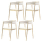 Glam Metal Dining Room Chairs Open Back Upholstered Arm Chair White Fabric 4 Piece Set Clearhalo ' kitchen&dining_furn' 'Dining Chairs' 'Dining Tables & Seating' 'dining_chair' 'furn' 'furn_dining_chair' 'Furniture' 'furniture_dining_chair' 'Kitchen & Dining Furniture' 'kitchen' 4421288