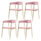 Glam Metal Dining Room Chairs Open Back Upholstered Arm Chair Pink Fabric 4 Piece Set Clearhalo ' kitchen&dining_furn' 'Dining Chairs' 'Dining Tables & Seating' 'dining_chair' 'furn' 'furn_dining_chair' 'Furniture' 'furniture_dining_chair' 'Kitchen & Dining Furniture' 'kitchen' 4421294