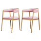 Glam Metal Dining Room Chairs Open Back Upholstered Arm Chair Pink Leather 2 Piece Set Clearhalo ' kitchen&dining_furn' 'Dining Chairs' 'Dining Tables & Seating' 'dining_chair' 'furn' 'furn_dining_chair' 'Furniture' 'furniture_dining_chair' 'Kitchen & Dining Furniture' 'kitchen' 4421296