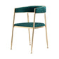 Glam Metal Dining Room Chairs Open Back Upholstered Arm Chair Green Fabric 1 Piece Clearhalo ' kitchen&dining_furn' 'Dining Chairs' 'Dining Tables & Seating' 'dining_chair' 'furn' 'furn_dining_chair' 'Furniture' 'furniture_dining_chair' 'Kitchen & Dining Furniture' 'kitchen' 4421301