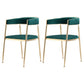 Glam Metal Dining Room Chairs Open Back Upholstered Arm Chair Green Fabric 2 Piece Set Clearhalo ' kitchen&dining_furn' 'Dining Chairs' 'Dining Tables & Seating' 'dining_chair' 'furn' 'furn_dining_chair' 'Furniture' 'furniture_dining_chair' 'Kitchen & Dining Furniture' 'kitchen' 4421302