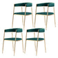 Glam Metal Dining Room Chairs Open Back Upholstered Arm Chair Green Fabric 4 Piece Set Clearhalo ' kitchen&dining_furn' 'Dining Chairs' 'Dining Tables & Seating' 'dining_chair' 'furn' 'furn_dining_chair' 'Furniture' 'furniture_dining_chair' 'Kitchen & Dining Furniture' 'kitchen' 4421303