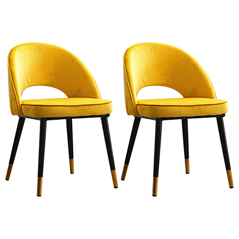 Contemporary Indoor Dining Chair Open Back Side Chair for Brasserie Yellow 2 Piece Set Clearhalo ' kitchen&dining_furn' 'Dining Chairs' 'Dining Tables & Seating' 'dining_chair' 'furn' 'furn_dining_chair' 'Furniture' 'furniture_dining_chair' 'Kitchen & Dining Furniture' 'kitchen' 4421317
