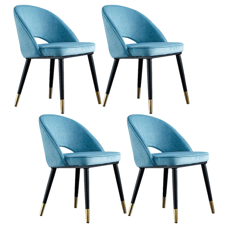 Contemporary Indoor Dining Chair Open Back Side Chair for Brasserie Light Blue 4 Piece Set Clearhalo ' kitchen&dining_furn' 'Dining Chairs' 'Dining Tables & Seating' 'dining_chair' 'furn' 'furn_dining_chair' 'Furniture' 'furniture_dining_chair' 'Kitchen & Dining Furniture' 'kitchen' 4421324