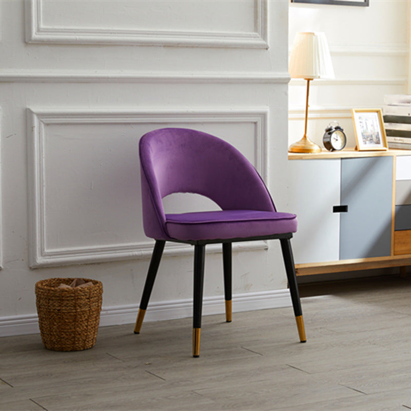 Contemporary Indoor Dining Chair Open Back Side Chair for Brasserie Purple 1 Piece Clearhalo ' kitchen&dining_furn' 'Dining Chairs' 'Dining Tables & Seating' 'dining_chair' 'furn' 'furn_dining_chair' 'Furniture' 'furniture_dining_chair' 'Kitchen & Dining Furniture' 'kitchen' 4421327