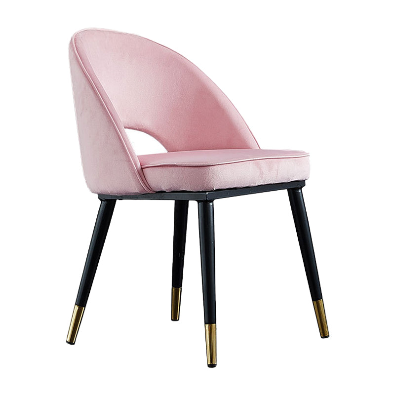 Contemporary Indoor Dining Chair Open Back Side Chair for Brasserie Pinkish Red 1 Piece Clearhalo ' kitchen&dining_furn' 'Dining Chairs' 'Dining Tables & Seating' 'dining_chair' 'furn' 'furn_dining_chair' 'Furniture' 'furniture_dining_chair' 'Kitchen & Dining Furniture' 'kitchen' 4421332