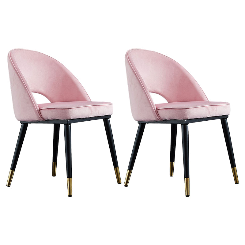 Contemporary Indoor Dining Chair Open Back Side Chair for Brasserie Pinkish Red 2 Piece Set Clearhalo ' kitchen&dining_furn' 'Dining Chairs' 'Dining Tables & Seating' 'dining_chair' 'furn' 'furn_dining_chair' 'Furniture' 'furniture_dining_chair' 'Kitchen & Dining Furniture' 'kitchen' 4421333