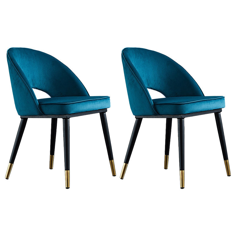 Contemporary Indoor Dining Chair Open Back Side Chair for Brasserie Dark Blue 2 Piece Set Clearhalo ' kitchen&dining_furn' 'Dining Chairs' 'Dining Tables & Seating' 'dining_chair' 'furn' 'furn_dining_chair' 'Furniture' 'furniture_dining_chair' 'Kitchen & Dining Furniture' 'kitchen' 4421336