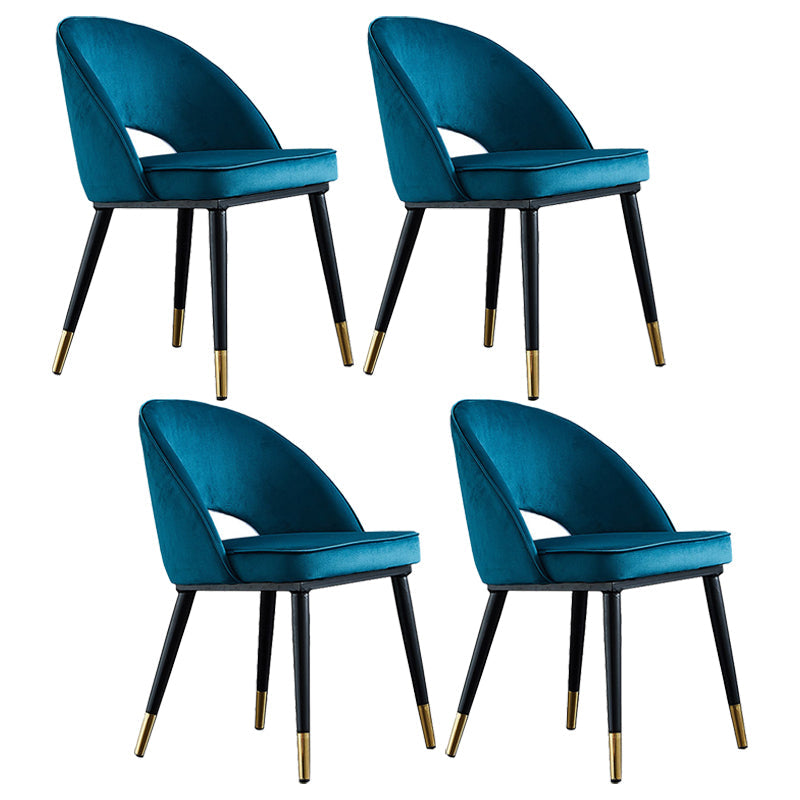 Contemporary Indoor Dining Chair Open Back Side Chair for Brasserie Dark Blue 4 Piece Set Clearhalo ' kitchen&dining_furn' 'Dining Chairs' 'Dining Tables & Seating' 'dining_chair' 'furn' 'furn_dining_chair' 'Furniture' 'furniture_dining_chair' 'Kitchen & Dining Furniture' 'kitchen' 4421337