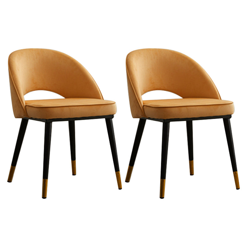 Contemporary Indoor Dining Chair Open Back Side Chair for Brasserie Orange-Red 2 Piece Set Clearhalo ' kitchen&dining_furn' 'Dining Chairs' 'Dining Tables & Seating' 'dining_chair' 'furn' 'furn_dining_chair' 'Furniture' 'furniture_dining_chair' 'Kitchen & Dining Furniture' 'kitchen' 4421339