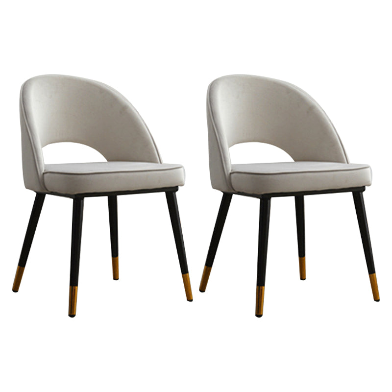 Contemporary Indoor Dining Chair Open Back Side Chair for Brasserie Off-White 2 Piece Set Clearhalo ' kitchen&dining_furn' 'Dining Chairs' 'Dining Tables & Seating' 'dining_chair' 'furn' 'furn_dining_chair' 'Furniture' 'furniture_dining_chair' 'Kitchen & Dining Furniture' 'kitchen' 4421345