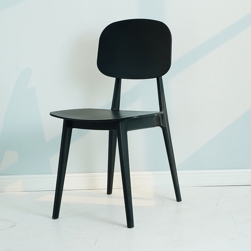 Modern Plastic Side Chair Indoor-Outdoor Open Back Dining Armless Chairs Black 1 Piece Clearhalo ' kitchen&dining_furn' 'Dining Chairs' 'Dining Tables & Seating' 'dining_chair' 'furn' 'furn_dining_chair' 'Furniture' 'furniture_dining_chair' 'Kitchen & Dining Furniture' 'kitchen' 4421349