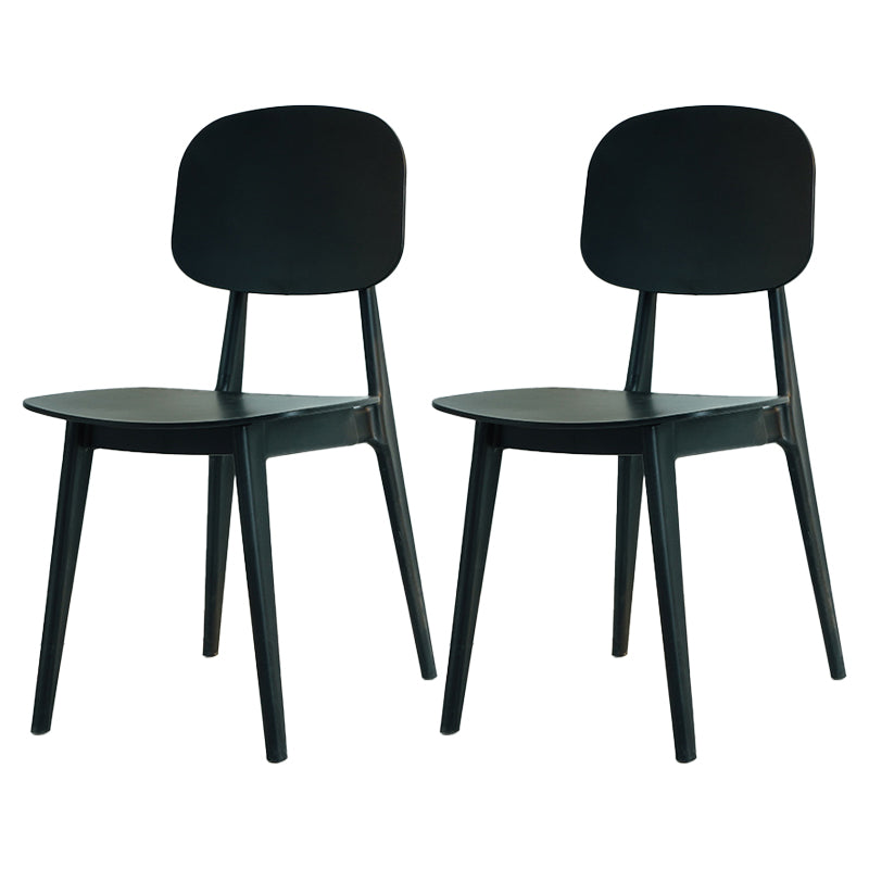 Modern Plastic Side Chair Indoor-Outdoor Open Back Dining Armless Chairs Black 2 Piece Set Clearhalo ' kitchen&dining_furn' 'Dining Chairs' 'Dining Tables & Seating' 'dining_chair' 'furn' 'furn_dining_chair' 'Furniture' 'furniture_dining_chair' 'Kitchen & Dining Furniture' 'kitchen' 4421350