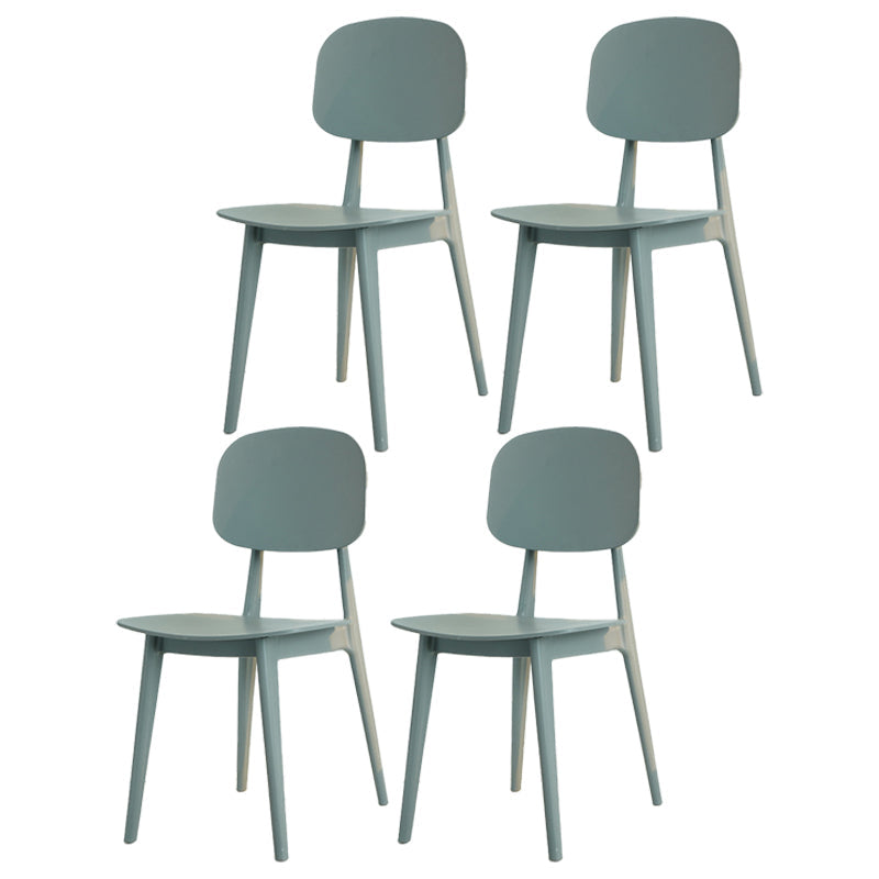 Modern Plastic Side Chair Indoor-Outdoor Open Back Dining Armless Chairs Grey 4 Piece Set Clearhalo ' kitchen&dining_furn' 'Dining Chairs' 'Dining Tables & Seating' 'dining_chair' 'furn' 'furn_dining_chair' 'Furniture' 'furniture_dining_chair' 'Kitchen & Dining Furniture' 'kitchen' 4421359