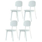 Modern Plastic Side Chair Indoor-Outdoor Open Back Dining Armless Chairs White 4 Piece Set Clearhalo ' kitchen&dining_furn' 'Dining Chairs' 'Dining Tables & Seating' 'dining_chair' 'furn' 'furn_dining_chair' 'Furniture' 'furniture_dining_chair' 'Kitchen & Dining Furniture' 'kitchen' 4421365