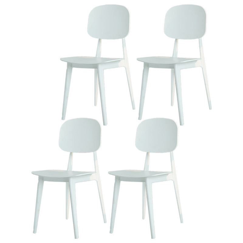 Modern Plastic Side Chair Indoor-Outdoor Open Back Dining Armless Chairs White 4 Piece Set Clearhalo ' kitchen&dining_furn' 'Dining Chairs' 'Dining Tables & Seating' 'dining_chair' 'furn' 'furn_dining_chair' 'Furniture' 'furniture_dining_chair' 'Kitchen & Dining Furniture' 'kitchen' 4421365