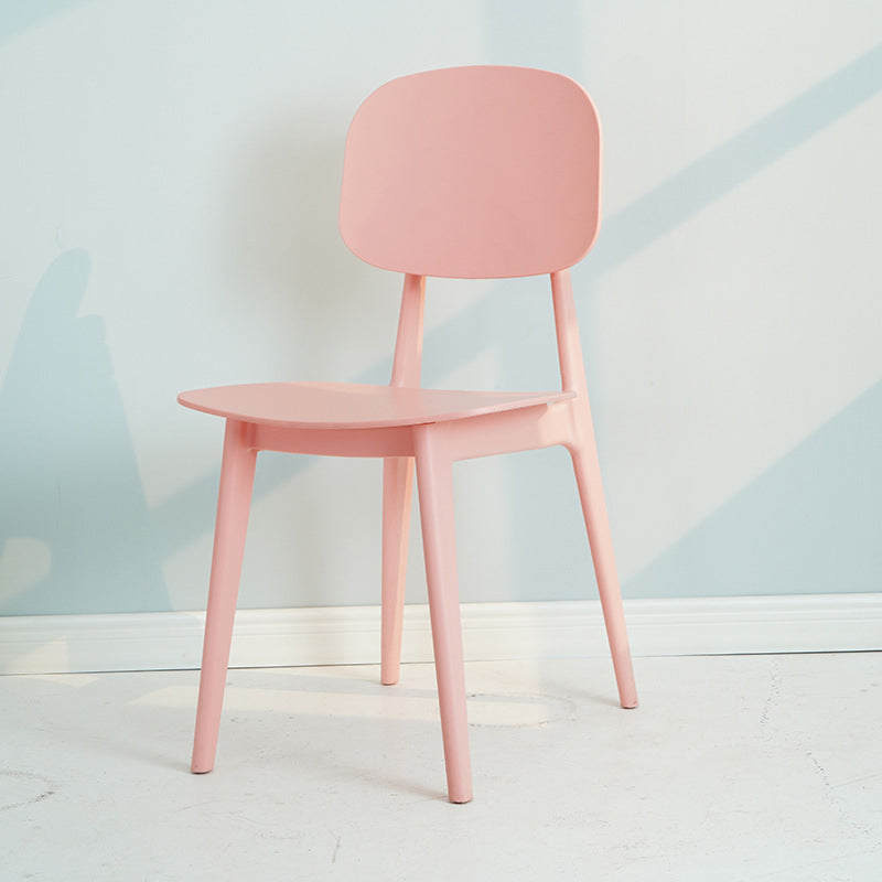 Modern Plastic Side Chair Indoor-Outdoor Open Back Dining Armless Chairs Pink 1 Piece Clearhalo ' kitchen&dining_furn' 'Dining Chairs' 'Dining Tables & Seating' 'dining_chair' 'furn' 'furn_dining_chair' 'Furniture' 'furniture_dining_chair' 'Kitchen & Dining Furniture' 'kitchen' 4421366