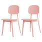 Modern Plastic Side Chair Indoor-Outdoor Open Back Dining Armless Chairs Pink 2 Piece Set Clearhalo ' kitchen&dining_furn' 'Dining Chairs' 'Dining Tables & Seating' 'dining_chair' 'furn' 'furn_dining_chair' 'Furniture' 'furniture_dining_chair' 'Kitchen & Dining Furniture' 'kitchen' 4421369