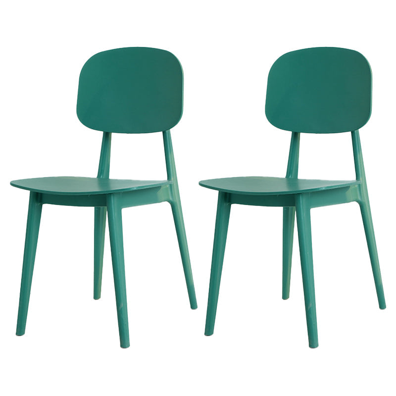 Modern Plastic Side Chair Indoor-Outdoor Open Back Dining Armless Chairs Green 2 Piece Set Clearhalo ' kitchen&dining_furn' 'Dining Chairs' 'Dining Tables & Seating' 'dining_chair' 'furn' 'furn_dining_chair' 'Furniture' 'furniture_dining_chair' 'Kitchen & Dining Furniture' 'kitchen' 4421374
