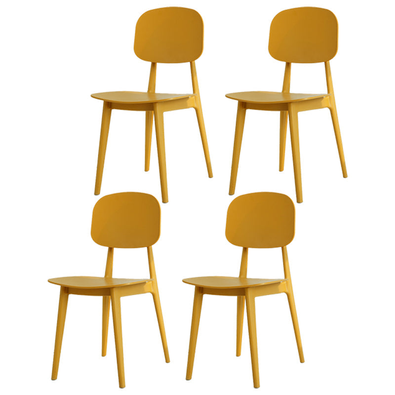 Modern Plastic Side Chair Indoor-Outdoor Open Back Dining Armless Chairs Ginger 4 Piece Set Clearhalo ' kitchen&dining_furn' 'Dining Chairs' 'Dining Tables & Seating' 'dining_chair' 'furn' 'furn_dining_chair' 'Furniture' 'furniture_dining_chair' 'Kitchen & Dining Furniture' 'kitchen' 4421381