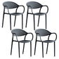Plastic Modern Indoor-Outdoor Dining Chairs Solid Back Arm Chair Black Set of 4 Clearhalo ' kitchen&dining_furn' 'Dining Chairs' 'Dining Tables & Seating' 'dining_chair' 'Furniture' 'furniture_dining_chair' 'Kitchen & Dining Furniture' 'kitchen' 4421384