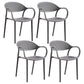 Plastic Modern Indoor-Outdoor Dining Chairs Solid Back Arm Chair Grey Set of 4 Clearhalo ' kitchen&dining_furn' 'Dining Chairs' 'Dining Tables & Seating' 'dining_chair' 'Furniture' 'furniture_dining_chair' 'Kitchen & Dining Furniture' 'kitchen' 4421386