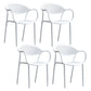 Plastic Modern Indoor-Outdoor Dining Chairs Solid Back Arm Chair White Set of 4 Clearhalo ' kitchen&dining_furn' 'Dining Chairs' 'Dining Tables & Seating' 'dining_chair' 'Furniture' 'furniture_dining_chair' 'Kitchen & Dining Furniture' 'kitchen' 4421388