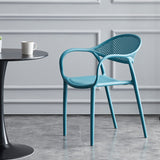 Plastic Modern Indoor-Outdoor Dining Chairs Solid Back Arm Chair Clearhalo ' kitchen&dining_furn' 'Dining Chairs' 'Dining Tables & Seating' 'dining_chair' 'Furniture' 'furniture_dining_chair' 'Kitchen & Dining Furniture' 'kitchen' 4421389